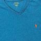 Polo Ralph Lauren 經典電繡小馬V領素面短袖T恤-亮藍色 product thumbnail 2