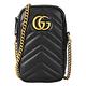 GUCCI GG Marmont 金屬LOGO牛皮拉鍊鏈袋迷你斜背包(四色選) product thumbnail 8