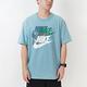 Nike 短袖上衣 NSW Premium Tee 男款 水藍色 四勾 大LOGO 環保材質 短T DV3317-494 product thumbnail 3