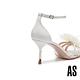 涼鞋 AS 法式風情可拆式花朵釦飾全羊皮高跟涼鞋－白 product thumbnail 6