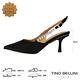 Tino Bellini 絲綢鑽飾後繫帶高跟鞋FS2V001-1(黑色) product thumbnail 2