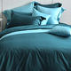 Cozy inn 簡單純色-孔雀藍 單人三件組 200織精梳棉薄被套床包組 product thumbnail 5