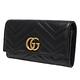 GUCCI GG Marmont絎縫紋牛皮金屬雙G LOGO長夾(黑) product thumbnail 2