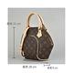 LV M46196  Ellipse PM老花LOGO Monogram帆布拉鍊手提斜背貝殼包(咖啡x米) product thumbnail 7