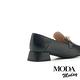 低跟鞋 MODA MODAY  韓系珍珠全真皮方圓頭樂福低跟鞋－黑 product thumbnail 4