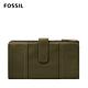 FOSSIL Cora 掀蓋釦式手拿長夾-沼綠色 SL6464376 product thumbnail 4