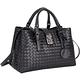 BOTTEGA VENETA BORSA ROMA 小牛皮編織兩用包(小/黑色) product thumbnail 3