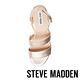 STEVE MADDEN-KIRSTEN 二字帶繫踝軟木厚底涼鞋-金色 product thumbnail 5