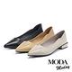 低跟鞋 MODA MODAY 極簡質感純色牛皮尖頭低跟鞋－可可 product thumbnail 7