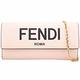 FENDI Roma 字母印花小牛皮翻蓋長夾/鍊帶包(粉色) product thumbnail 2