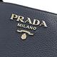 PRADA 金屬LOGO荔枝牛皮拉鍊托特包(深藍) product thumbnail 6