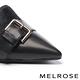 低跟鞋 MELROSE 知性時髦金屬飾釦異材質拼接全真皮尖頭低跟鞋－黑 product thumbnail 6