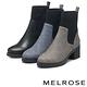 短靴 MELROSE 美樂斯 率性時髦飛織拼接牛皮高跟短靴－黑 product thumbnail 7