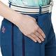 【Lynx Golf】女款日本進口布料側邊織帶口袋撞釘寬管七分褲-藍色 product thumbnail 6