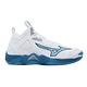 Mizuno 排球鞋 Wave Momentum 3 Mid 男鞋 白 藍 中筒 緩衝 室內運動 羽排鞋 美津濃 V1GA2317-21 product thumbnail 6