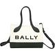 BALLY Bar Keep On Xs 帆布拼牛皮橫式迷你肩背托特包(米白) product thumbnail 2