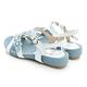 GDC-可愛小花水鑽裝飾真皮楔型厚底涼鞋-白色 product thumbnail 4