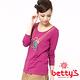 betty’s貝蒂思　燙金文字設計珍珠T-shirt(葡萄紫) product thumbnail 2