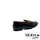 (季末換季出清)低跟鞋 MODA Luxury 韓系貝殼飾釦羊漆皮樂福低跟鞋－黑 product thumbnail 4