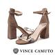 VINCE CAMUTO-WINDERLY真皮動物紋一字繫踝帶粗高跟涼鞋-絨灰色 product thumbnail 6