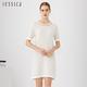 JESSICA - 優雅寬鬆金蔥立體編織短袖針織洋裝22417F（白） product thumbnail 3