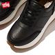 【FitFlop】F-MODE CROCHET-STITCH LEATHER FLATFORM SNEAKERS編織皮革造型厚底繫帶休閒鞋-女(黑色) product thumbnail 6
