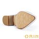 ORIN 氣質皮帶金釦牛皮尖頭穆勒中跟鞋 米白 product thumbnail 6