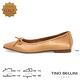 Tino Bellini 義大利進口法式優雅芭蕾小方頭牛皮平底鞋-米 product thumbnail 3