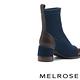 短靴 MELROSE 美樂斯 率性時髦丹寧拼接牛皮方頭高跟短靴－藍 product thumbnail 4