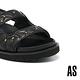 涼鞋 AS 率性優雅鉚釘造型寬帶羊皮厚底涼鞋－黑 product thumbnail 6
