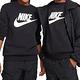 Nike K NSW CLUB FLC CREW LS HBR 童裝 大童 黑色 長袖 運動 加绒 上衣 FD2992-010 product thumbnail 2