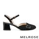 高跟鞋 MELROSE 美樂斯 氣質飾釦造型異材質方頭高跟鞋－黑 product thumbnail 3