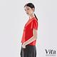 【Vita】高含棉立體圖案五分袖上衣-紅 product thumbnail 3