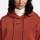 Nike 帽T Phoenix Fleece 女款 磚紅 黑 內刷毛 大口袋 抽繩 寬鬆 連帽上衣 DQ5861-832 product thumbnail 7