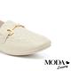 低跟鞋 MODA Luxury 經典知性菱格紋羊皮樂福低跟鞋－白 product thumbnail 6