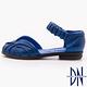 DN 時尚假期 真皮質感鮮豔魚口平底涼鞋 藍 product thumbnail 2