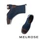 短靴 MELROSE 美樂斯 率性時髦丹寧拼接牛皮方頭高跟短靴－藍 product thumbnail 5