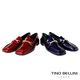 Tino Bellini 義大利進口全真皮漆皮金色馬銜扣樂福鞋FYLV037(星空藍) product thumbnail 4
