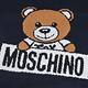 MOSCHINO 義大利製小熊字母LOGO圖騰混羊毛圍巾(深藍) product thumbnail 4