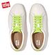 【FitFlop】RALLY NEON POP LEATHER SNEAKERS 螢光撞色繫帶休閒鞋-女(都會白/螢光黃) product thumbnail 4