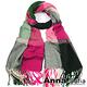 AnnaSofia 螢光絮線格 毛線織圍巾(綠桃系) product thumbnail 2