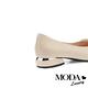 低跟鞋 MODA Luxury 日常都會時髦菱格壓紋羊皮尖頭低跟鞋－米白 product thumbnail 4