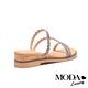 拖鞋 MODA Luxury 異國度假風金蔥麻花繫帶楔型拖鞋－古銅 product thumbnail 4