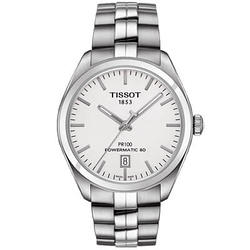 TISSOT PR100 天梭簡約動力80機械腕錶-銀/39mm