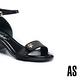 涼鞋 AS 簡約時尚LOGO壓紋踝帶高跟涼鞋－黑 product thumbnail 6