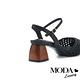 高跟鞋 MODA Luxury 自然氣質手工編織簍空小方頭高跟鞋－黑 product thumbnail 4