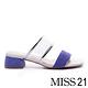 拖鞋 MISS 21 前衛摩登透明PVC麂皮寬帶粗跟拖鞋-紫 product thumbnail 3