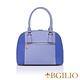 義大利BGilio-十字紋牛皮雙色貝殼包(大款)-淺藍1946.002-09 product thumbnail 2