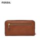 FOSSIL Emma 咖啡色真皮RFID大拉鍊長夾 SL7153200 product thumbnail 3