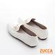 ZUCCA-環釦金屬皮革平底鞋-白-z6902we product thumbnail 3